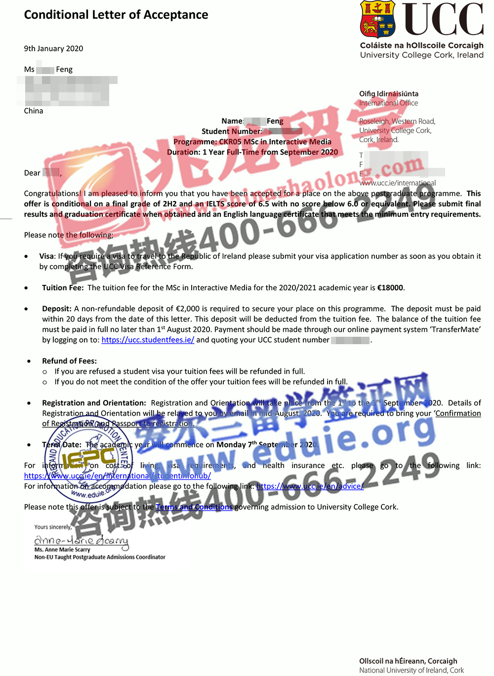 冯chen-科克大学UCC-交互式媒体-硕士-有条件offer-北京兆龙留学.jpg